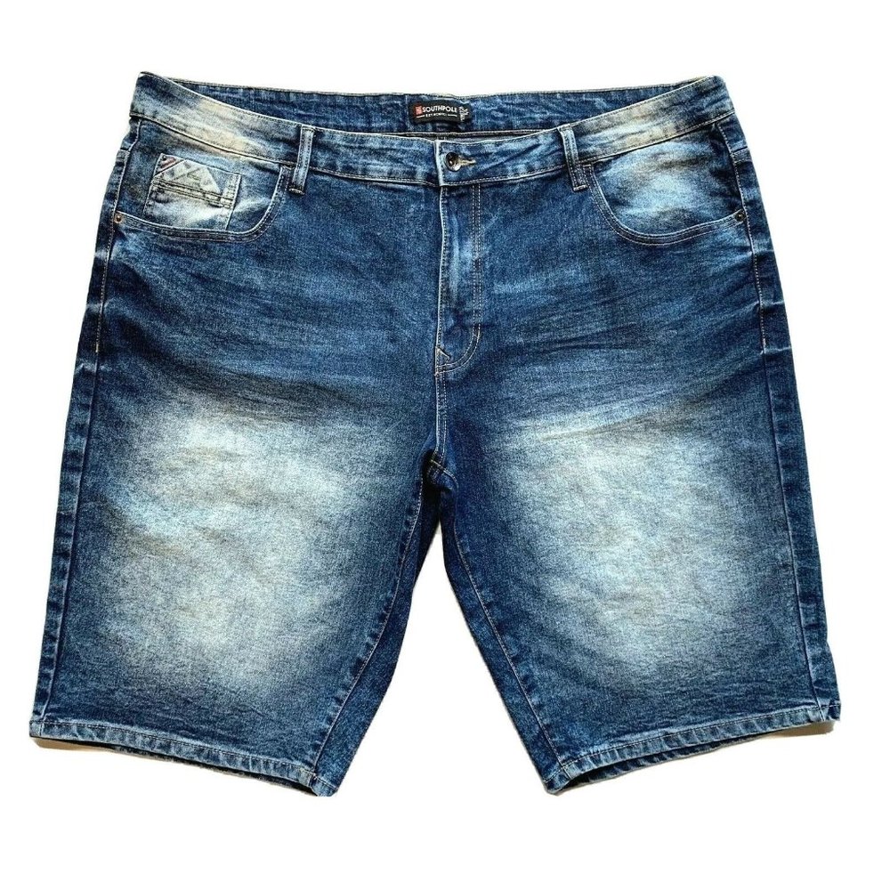 Southpole Denim Jean Shorts Mens 44 (45x13.5) Stretch Faded Dark Blue Wash Long